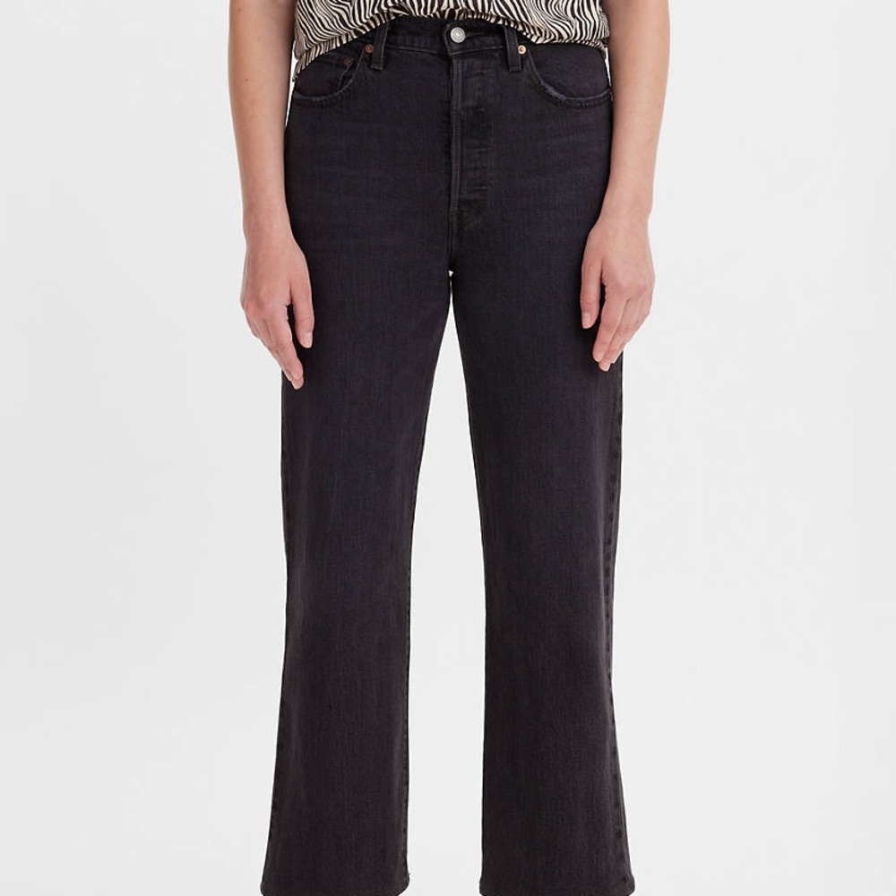 Levi’s button fly ribcage straight ankle Jean Black 30 - Picture 2 of 7